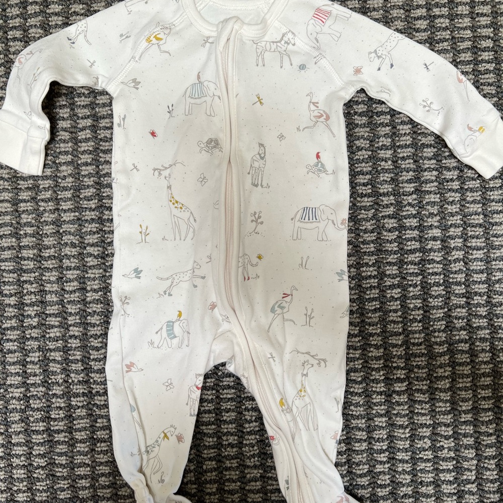 Animal Print baby Pajama Footies